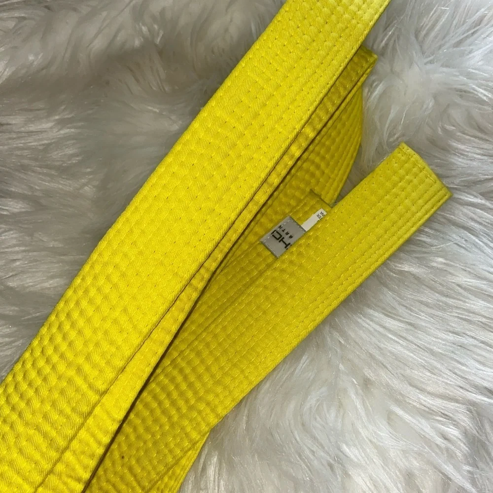 Macho Martial Arts Taekwondo Karate Solid Yellow Color Belt Unisex Child Size 8